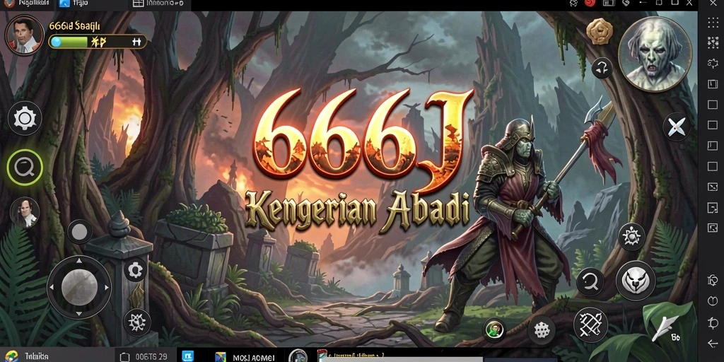 Screenshot gameplay menampilkan suasana menyeramkan di 666J.
