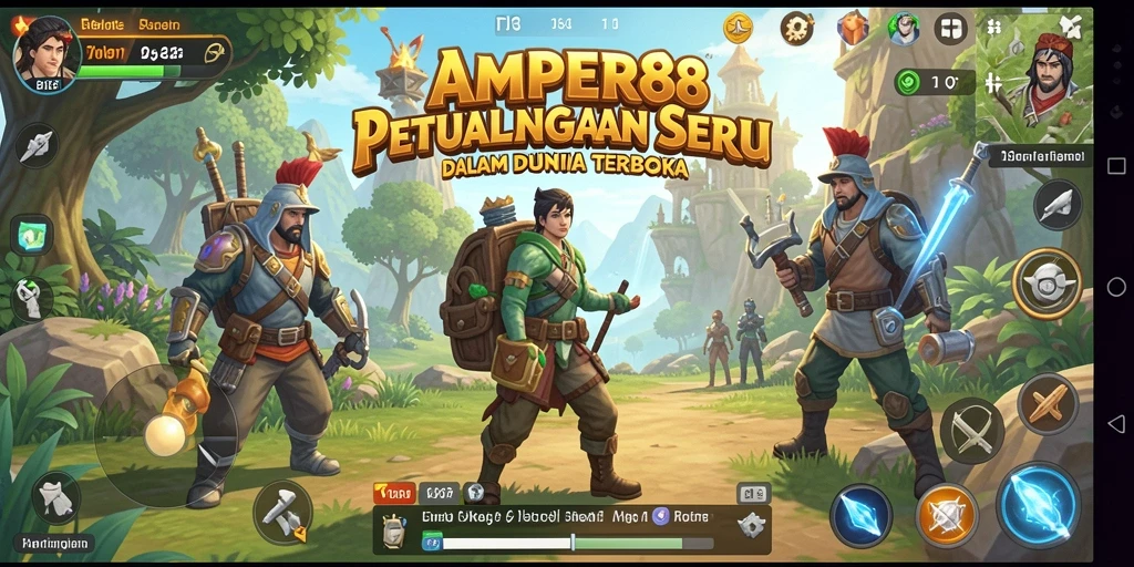 Tampilan gameplay Open World yang mengesankan di AMPER88.