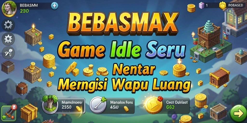 Screenshot gameplay BEBASMAX yang menunjukkan serunya mengelola sumber daya.