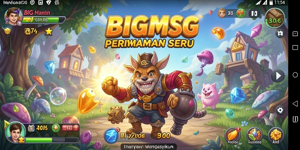 Tampilan gameplay BIGMSG yang menarik dan mengasyikkan.