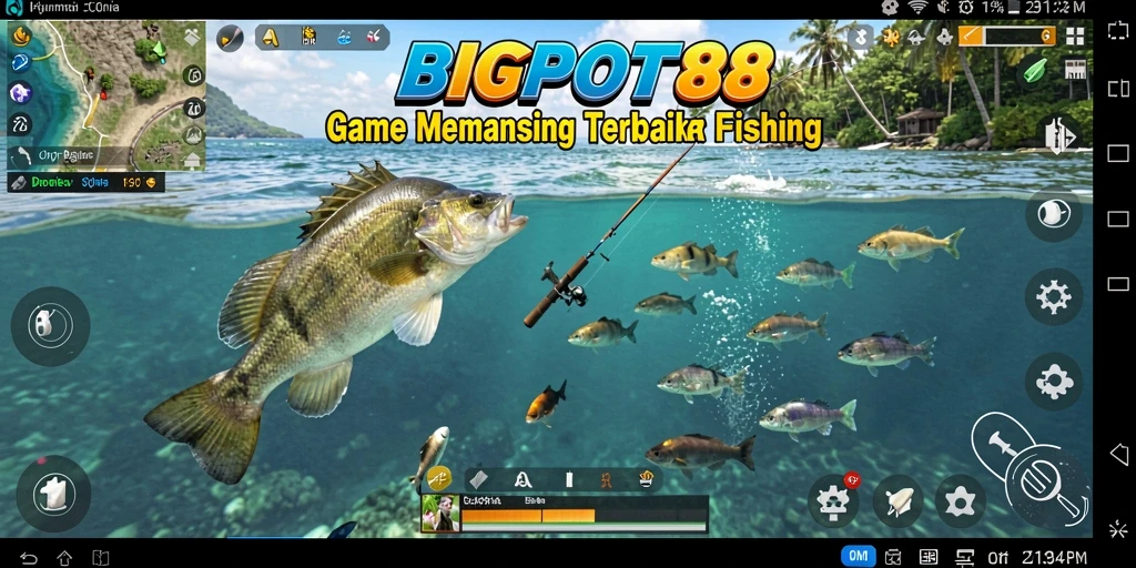 Tangkapan ikan besar dalam permainan memancing yang mendebarkan.