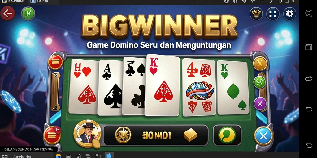 Screenshot BIGWINNER menampilkan permainan Domino yang seru dan interaktif.