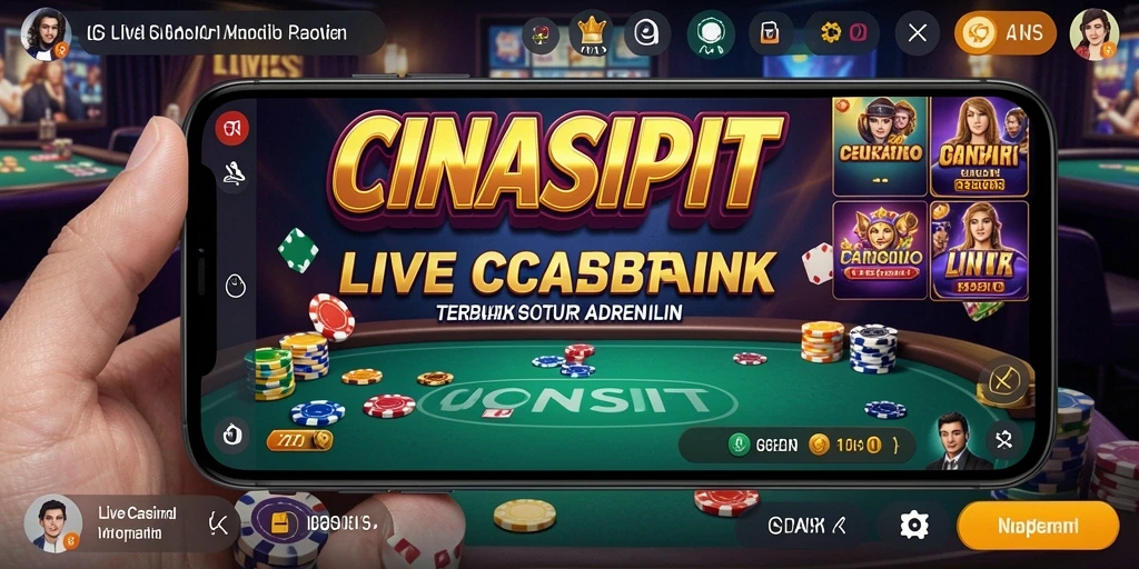Screenshot menunjukkan gameplay Live Casino yang mendebarkan dan interaktif.