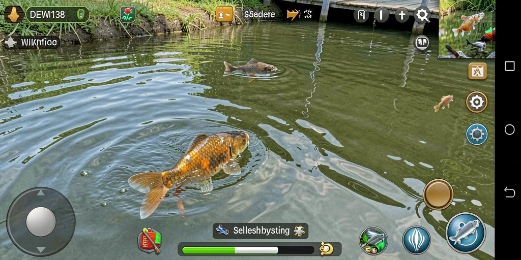 Tampilan gameplay DEWI138 saat menangkap ikan di lautan.