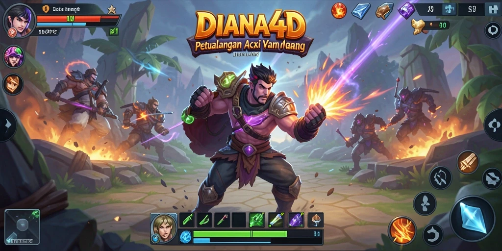 Tangkapan layar dari gameplay DIANA4D dengan aksi pertempuran yang menegangkan.