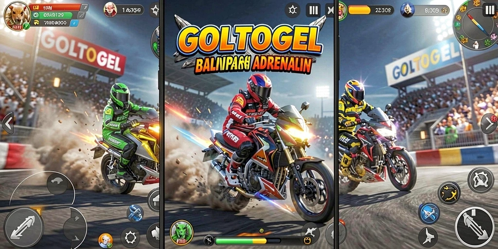 Tampilan menegangkan dari balapan motor di GOLTOGEL.