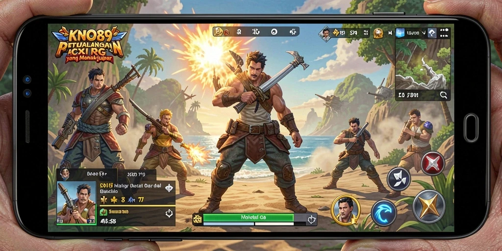 Tangkapan layar gameplay KNO89 yang mendebarkan dengan pertarungan seru.