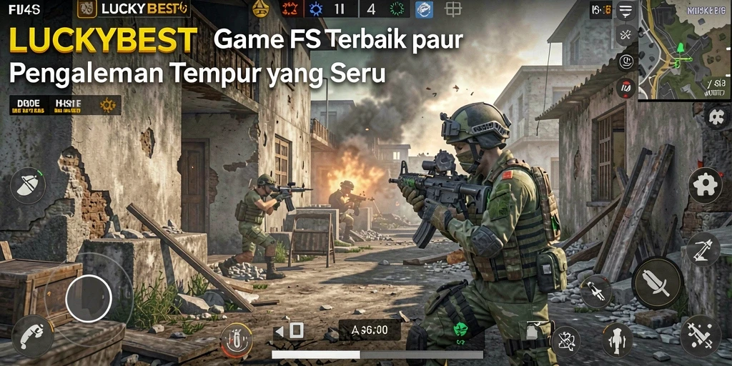 Screenshot tampilan gameplay seru di LUCKYBEST dengan aksi tembakan cepat.