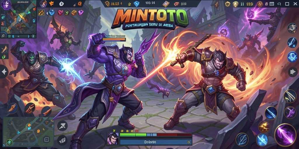 Screenshot gameplay MINTOTO yang menegangkan di arena MOBA.