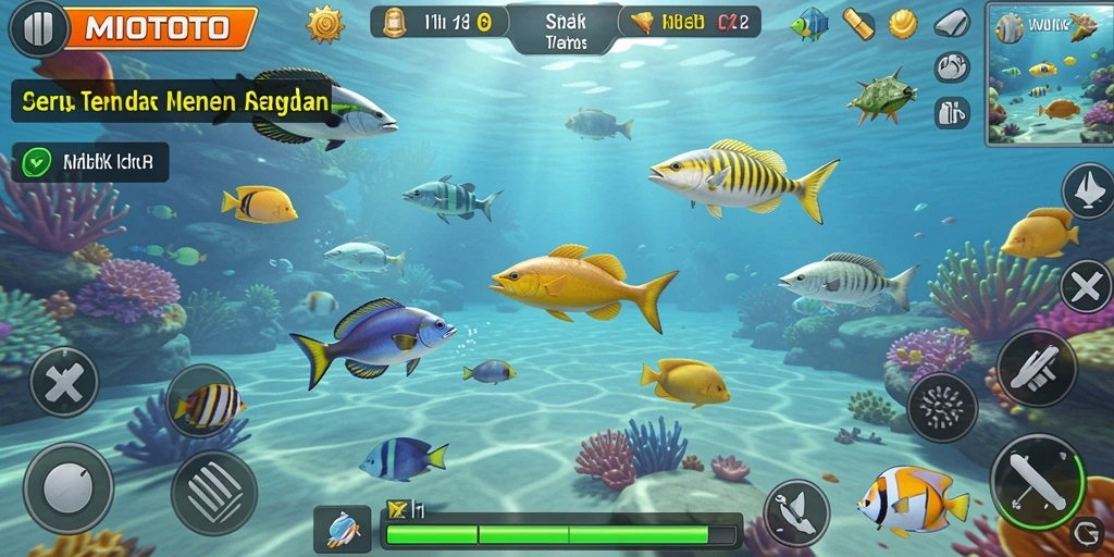 Tampilan gameplay seru di MIOTOTO Tembak Ikan.