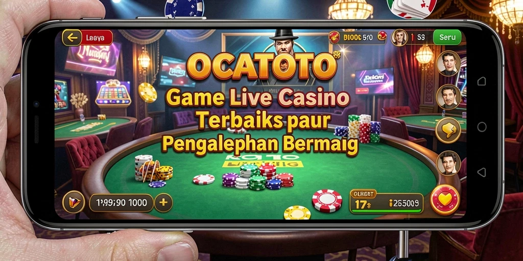 Screenshot gameplay OCATOTO menampilkan dealer langsung dan interaksi pemain.