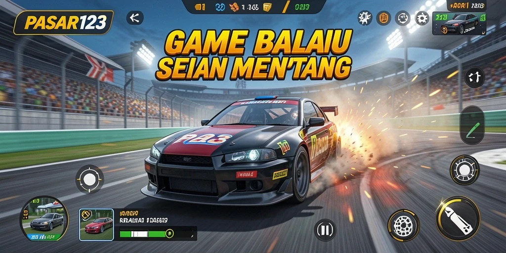 Gameplay PASAR123 menampilkan aksi balap yang mendebarkan dan grafik yang memukau.