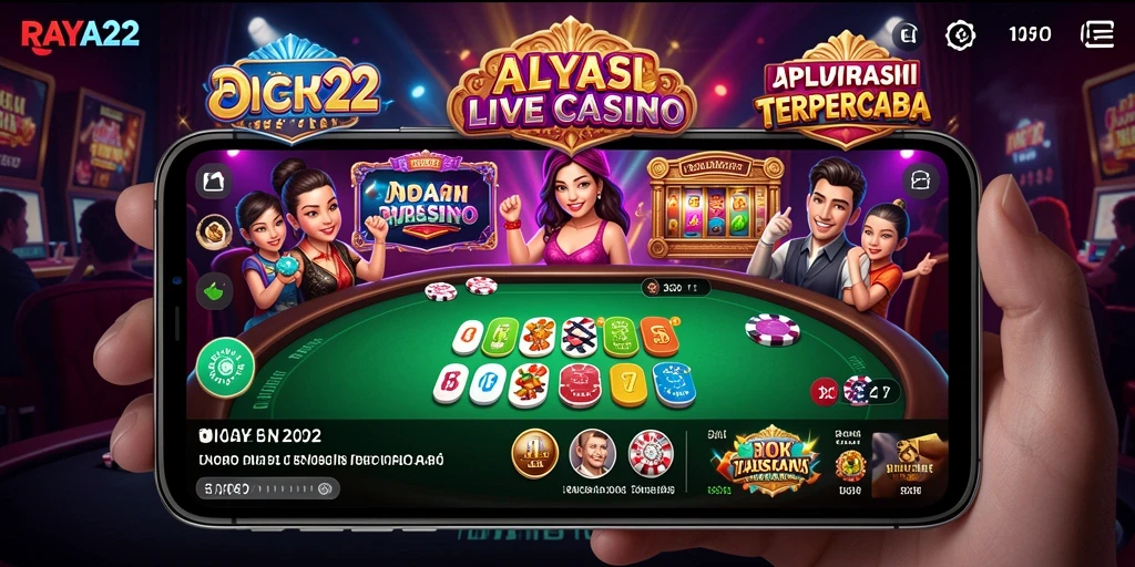 Screenshot RAYA22 menampilkan suasana Live Casino yang mendebarkan.