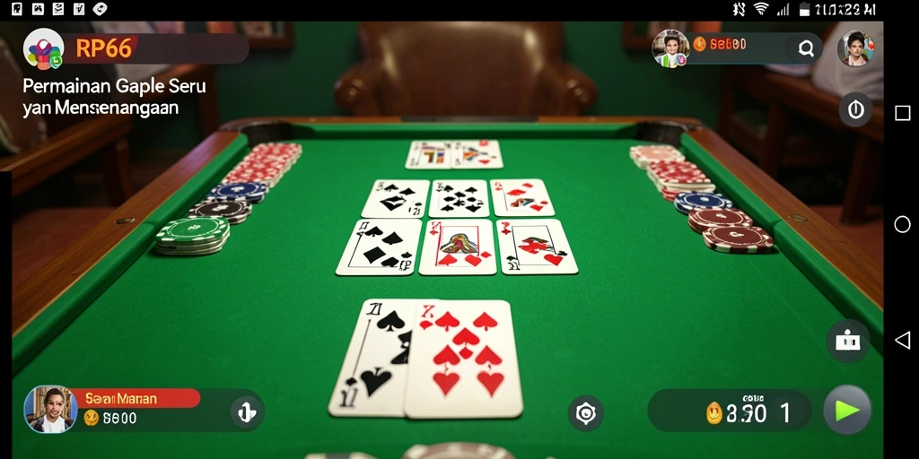 Tampilan gameplay Gaple yang seru dan menarik di RP66.
