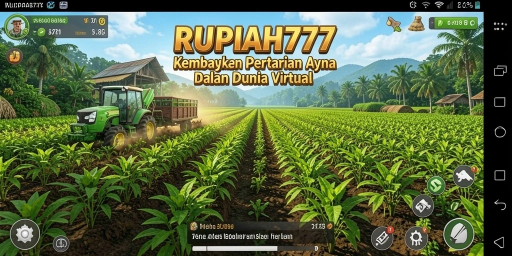 Tangkapan layar dari gameplay <strong>RUPIAH777</strong> yang menggambarkan aktivitas bertani.