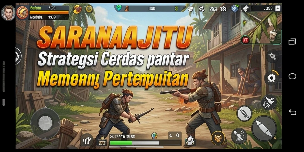 Tampilan strategi intens dalam gameplay SARANAJITU yang menantang.