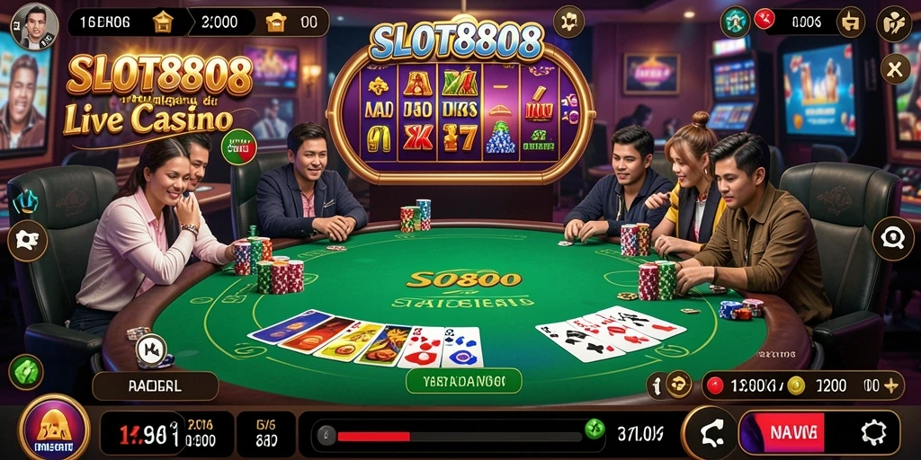 Gameplay Live Casino yang mengasyikkan dengan dealer langsung.