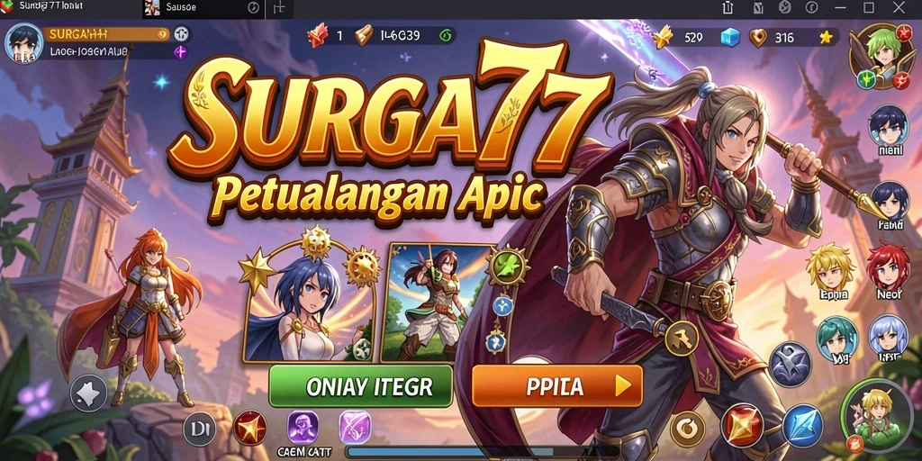Tampilan menarik dari gameplay anime di SURGA77.