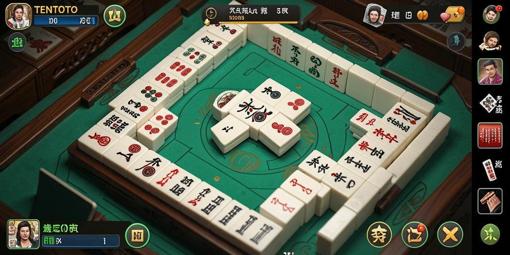 Screenshot utama TENTOTO menampilkan gameplay Mahjong yang menantang dan menarik.