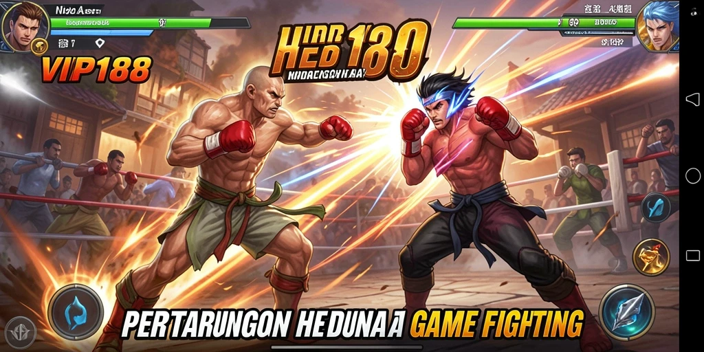 Screenshot dari pertarungan epik dalam game Fighting VIP188.