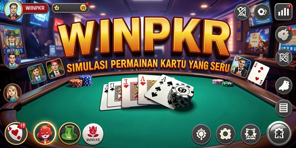 Screenshot gameplay WINPKR menunjukkan aksi seru dan interaksi antar pemain.